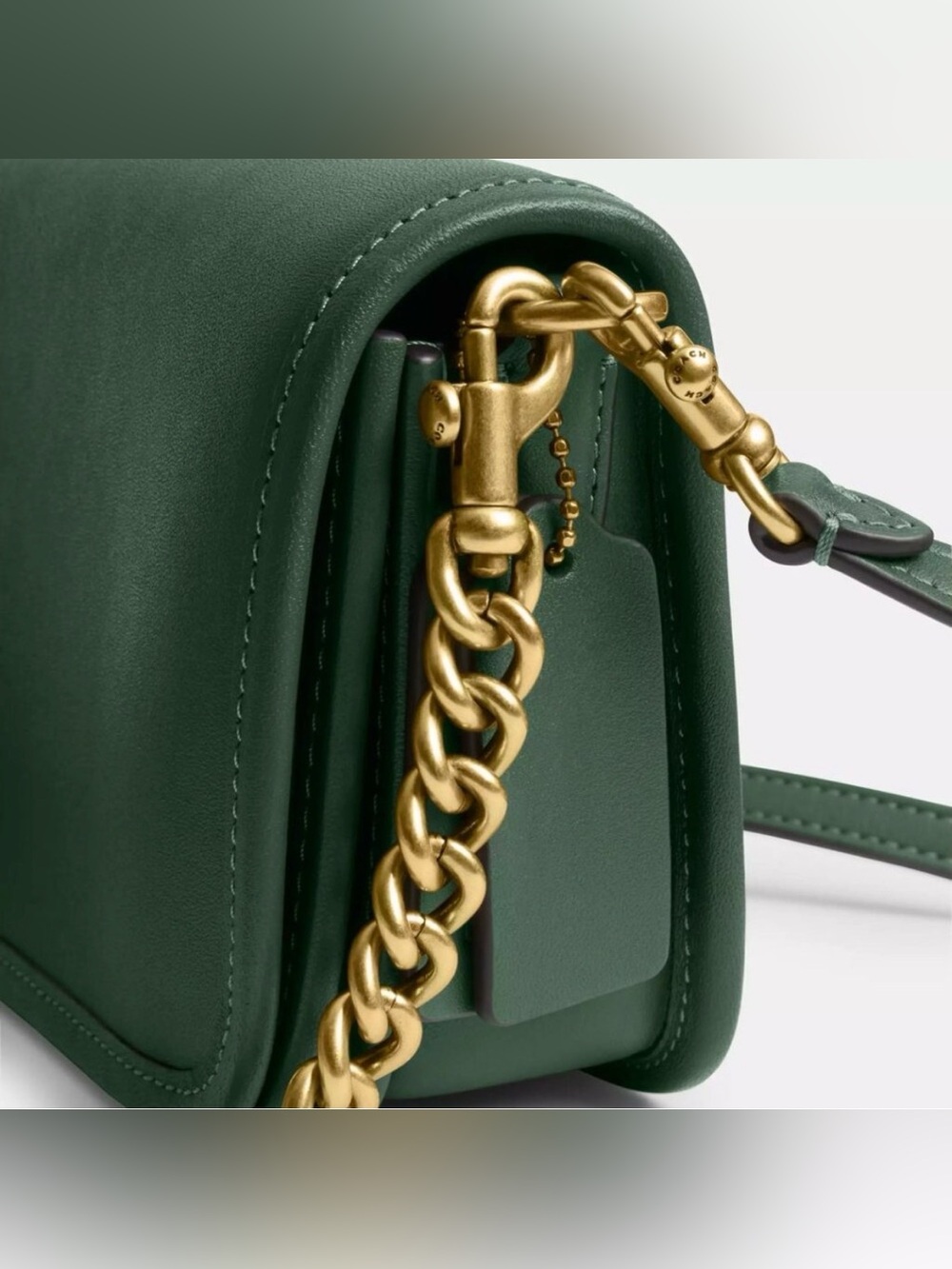 NWT Coach The Dinky Shoulder Bag Gold Chain/Hunter Green Leather LIMITED CW641 - Picture 5 of 13